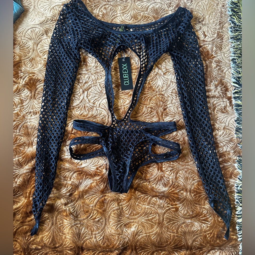 Club Exx Atomic Bliss Fishnet Bodysuit XS